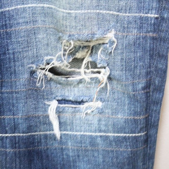 Silver Jeans Girlfriend Denim Distressed Splatter Jeans Plus Size 16 H13230 - Picture 3 of 12